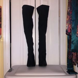 Over the knee black suede Aldo boots